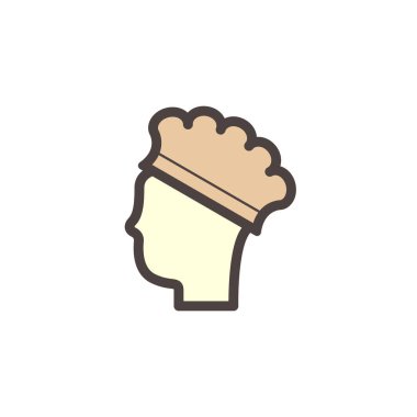 Kapak saçı veya güvenlik ekipmanı vektör simgesi tasarımı.