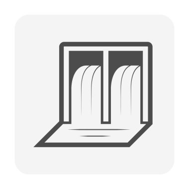 Su kaynağı ve su depolama ve boru hattı simge seti tasarımı.