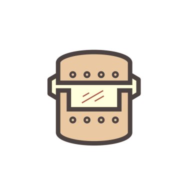 Kaynak maskesi veya güvenlik ekipmanı vektör simgesi tasarımı.