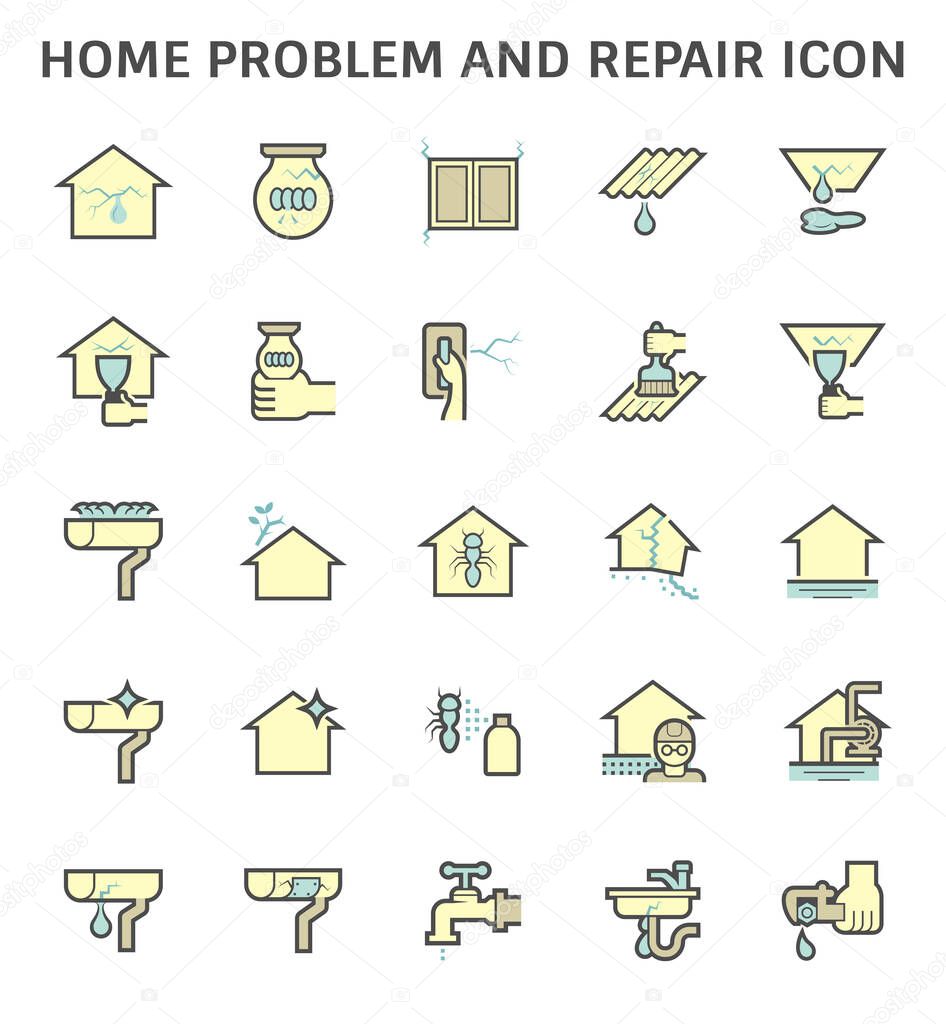 Home problem and repair service vector icon set design.