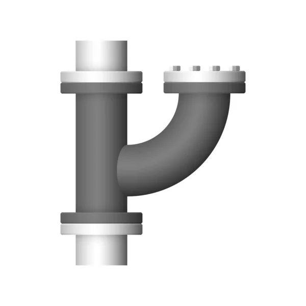 Diseño Del Icono Del Conector Tubería Acero Aislado Sobre Fondo — Archivo Imágenes Vectoriales