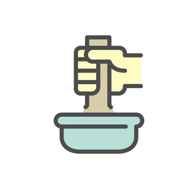 İlaç üretimi ve imalat vektör ikonu dizaynı, düzenlenebilir felç.