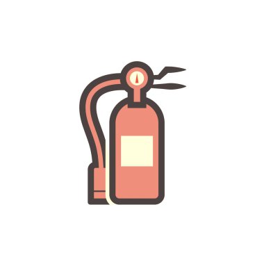 Yangın söndürücü veya güvenlik ekipmanı vektör ikonu tasarımı.