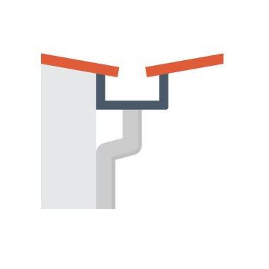 Beyaz üzerinde oluklar ve drenaj sistemi simgesi tasarımı.