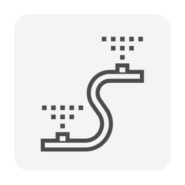 Otomatik su yağmurlama ve sulama sistemi simge tasarımı.