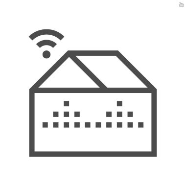 Akıllı çiftlik ve kablosuz teknoloji vektör ikonu tasarımı.