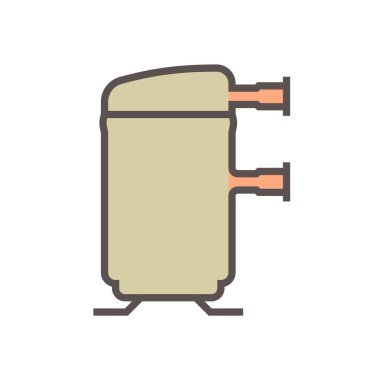 Hava kompresörü ve yarı vektör simgesi tasarımı, düzenlenebilir vuruş.