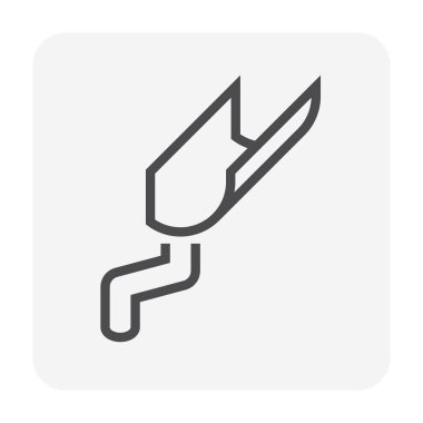 Drenaj sistemi grafik tasarımı ögesi için beyaz arkaplan üzerinde çatı oluğu vektör simgesi tasarımı.