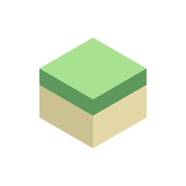 Concrete paver block brick floor icon for landscaping design.