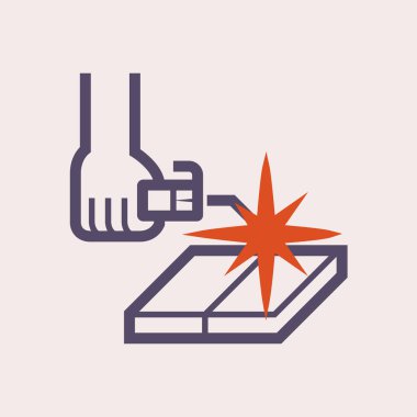 Kaynak işi ve araçlar vektör simgesi tasarımı.