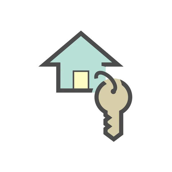 House Key Vector Icon Design White — Stock Vector