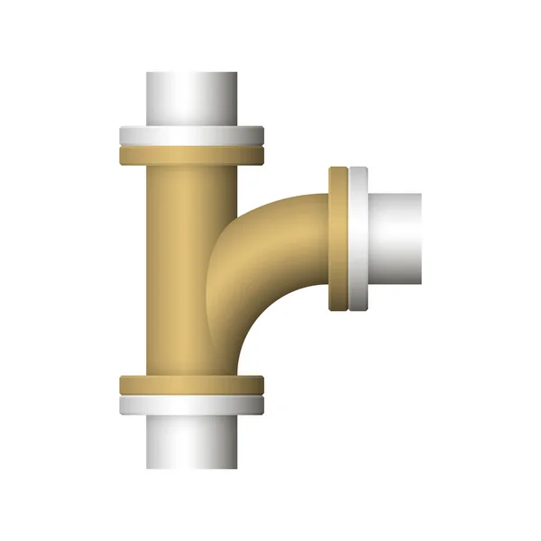 Projeto Ícone Conector Tubo Aço Isolado Fundo Branco —  Vetores de Stock