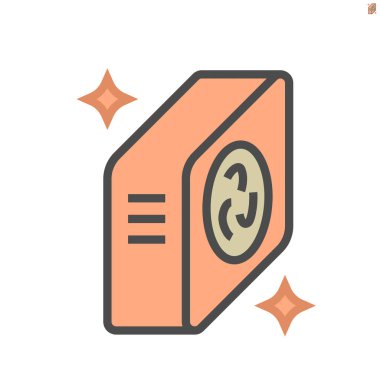 Hava kompresörü temiz durum vektör ikonu tasarımı, 64x64 piksel mükemmel ve düzenlenebilir vuruş.