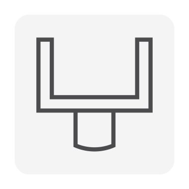 Drenaj sistemi grafik tasarımı ögesi için beyaz arkaplan üzerinde çatı oluğu vektör simgesi tasarımı.