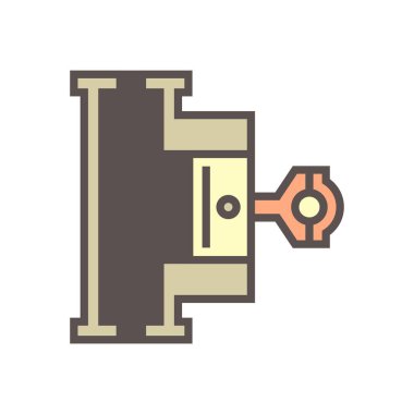 Hava kompresörü ve yarı vektör simgesi tasarımı, düzenlenebilir vuruş.