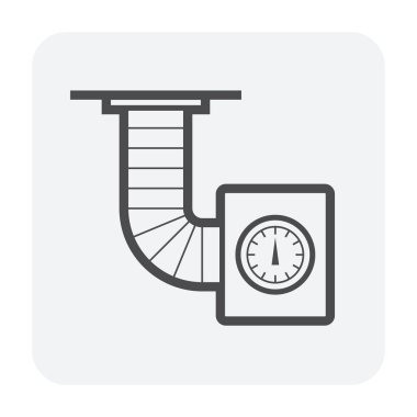 Boru temizleme işi simgesi için üfleme, siyah renk.