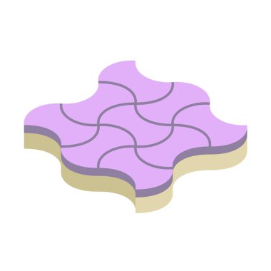 Concrete paver block brick floor icon for landscaping design.