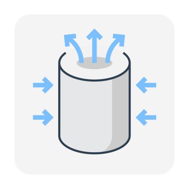 Su filtreleme ve ekipman simgesi, düzenlenebilir vuruş.