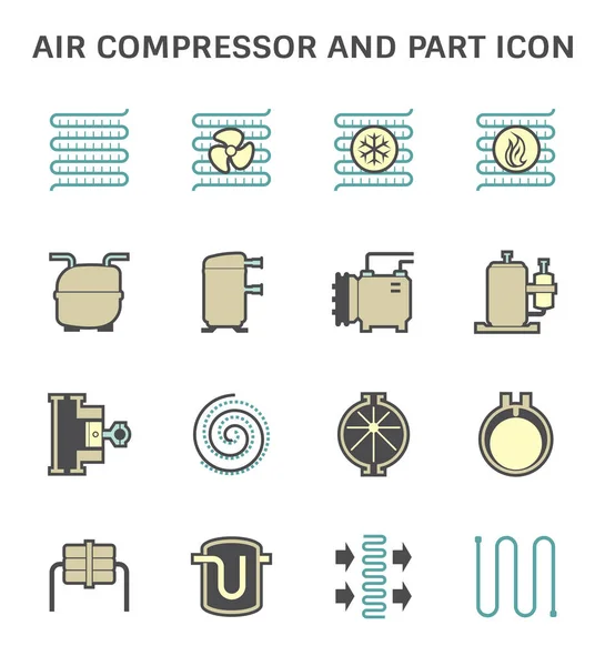 空气压缩机和零件矢量图标集设计 — 图库矢量图片