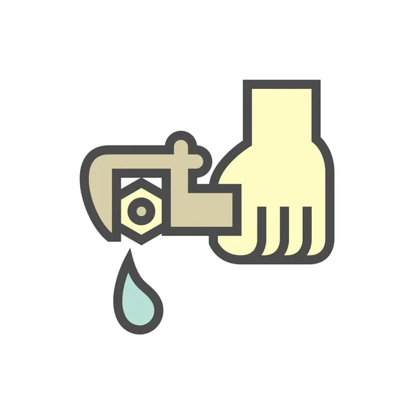 Waterlek Reparatie Werk Vector Pictogram Ontwerp Voor Thuis Probleem Grafisch — Stockvector