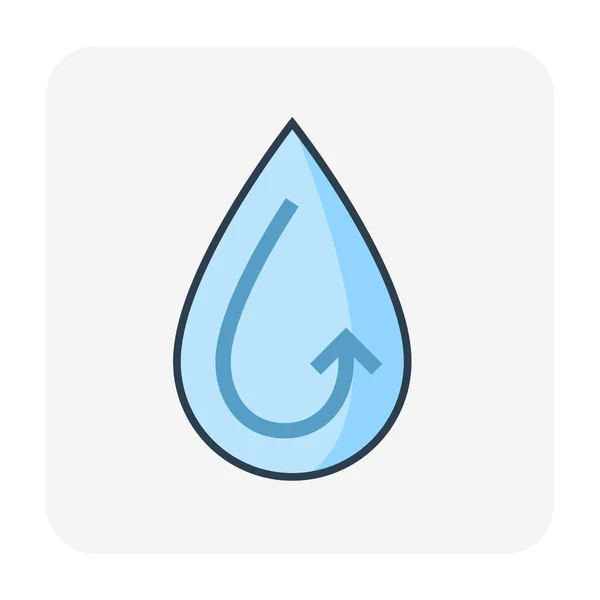 Wassertropfen Icon Design Für Wasseraufbereitungsarbeiten Editierbarer Strich — Stockvektor