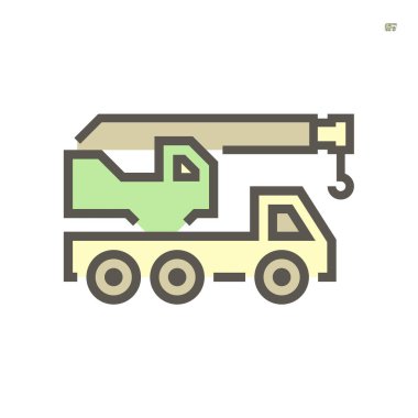 Mobil vinç simgesi, 64x64 Mükemmel piksel ve düzenlenebilir vuruş.