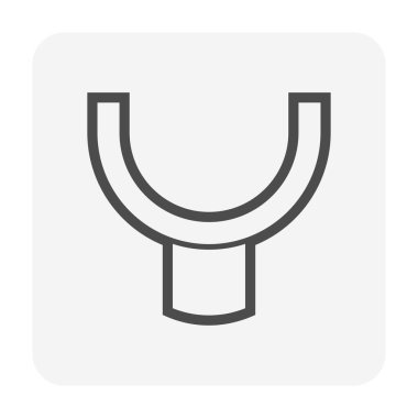 Drenaj sistemi grafik tasarımı ögesi için beyaz arkaplan üzerinde çatı oluğu vektör simgesi tasarımı.