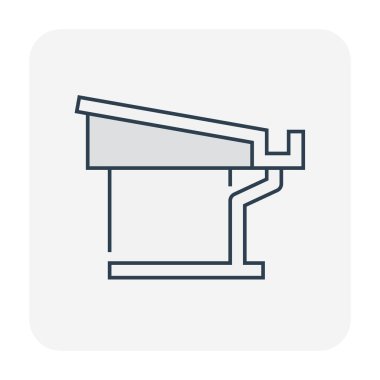 Oluk ve drenaj sistemi simgesi, düzenlenebilir vuruş.