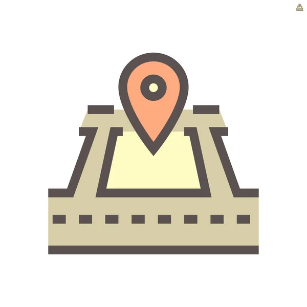 Land Gps Location Point Vektor Icon Design 48X48 Pixel Perfekt — Stockvektor