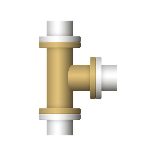 Icône Connecteur Tuyau Acier Design Isolé Sur Fond Blanc — Image vectorielle