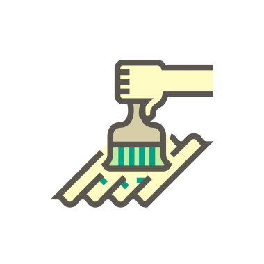 Ev sorunu grafik tasarımı unsuru için çatı kiremit hasarı ve su sızıntısı ve iş vektör ikonu tasarımı, düzenlenebilir felç.