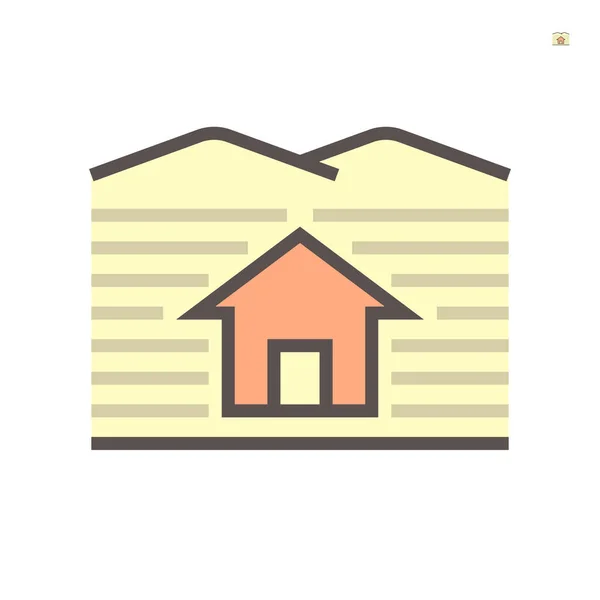 Affaires Immobilières Investissement Foncier Vecteur Icondesign 64X64 Pixel Coup Parfait — Image vectorielle