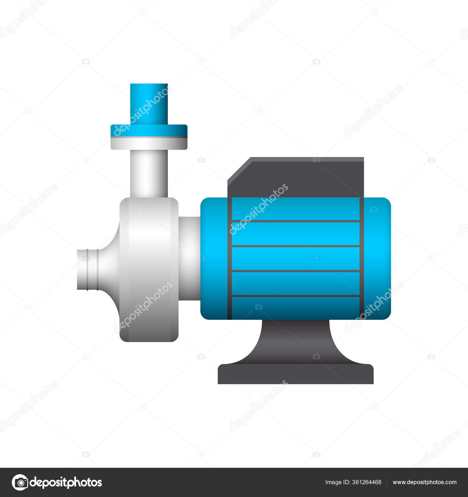 Electric Water Pump Steel Pipe Water Distribution Icon Design Stock