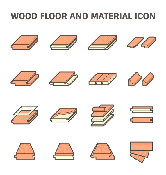 Suelo Madera Material Vector Icono Conjunto Diseño Sobre Fondo Blanco — Vector de stock