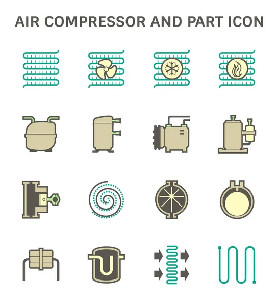 空调矢量图标集设计的空气压缩机部分 — 图库矢量图片