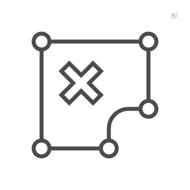 Kara kötü şekilli alan vektör ikonu tasarımı, 64x64 piksel mükemmel ve düzenlenebilir vuruş.