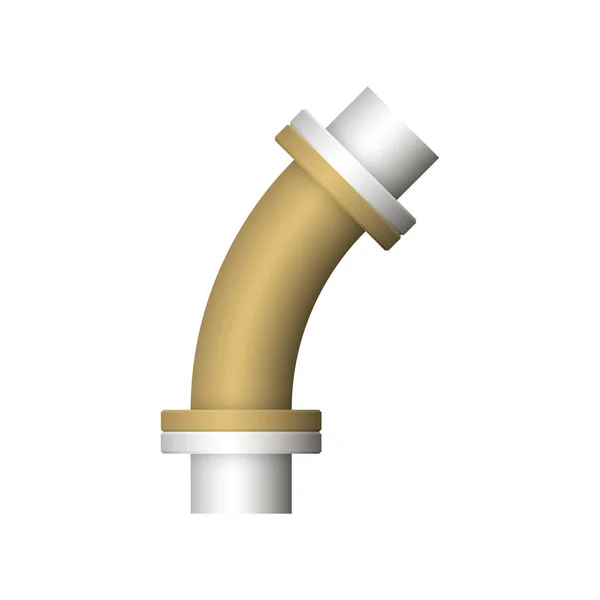白色背景下隔离的钢管连接器图标设计 — 图库矢量图片