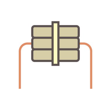 Hava kompresörü ve yarı vektör simgesi tasarımı, düzenlenebilir vuruş.