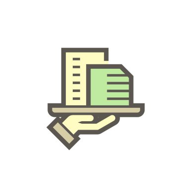 Beyaz üzerinde emlakçı ve yatırım vektörü simgesi tasarımı.