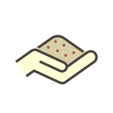 Beyaz üzerine el vektör simgesi dizaynındaki toprak madde.