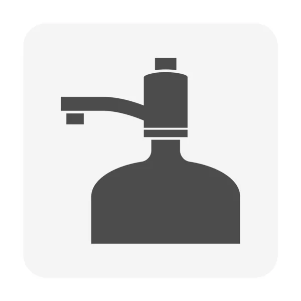 水泵图标设计 黑色和轮廓 — 图库矢量图片