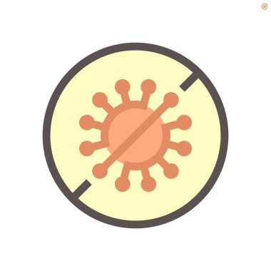 Coronavirus hastalığı taşıyıcı ikon tasarımı, 48x48 piksel mükemmel ve düzenlenebilir felç.