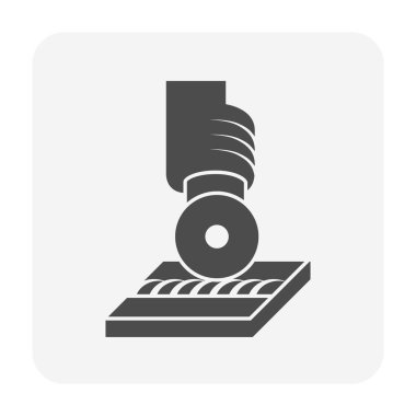 Çelik iş grafik tasarım ögesi için öğütme aracı vektör tasarımı.