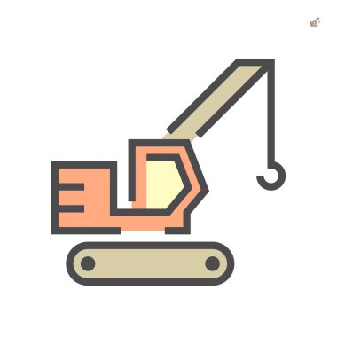 Sürüngen vinç simgesi, 64x64 Mükemmel piksel ve düzenlenebilir vuruş.