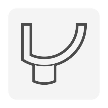 Drenaj sistemi grafik tasarımı ögesi için beyaz arkaplan üzerinde çatı oluğu vektör simgesi tasarımı.