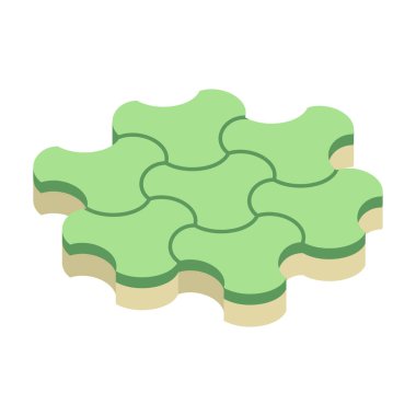 Concrete paver block brick floor icon for landscaping design.