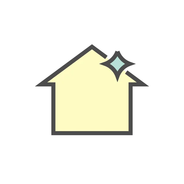 Roof Cleaning Vector Icon Design Home Problem Graphic Design Element — 스톡 벡터