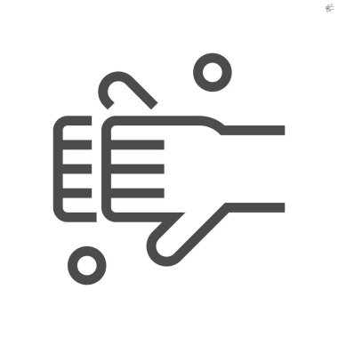 Ellerini yıka ve hijyen vektör ikonu tasarımı, 64x64 piksel mükemmel ve düzenlenebilir vuruş.