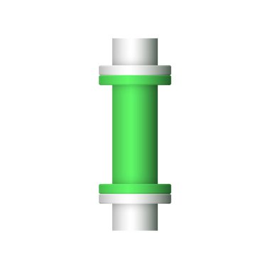 Çelik boru bağlantı simgesi tasarımı beyaz arkaplanda izole edildi.