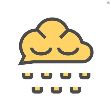 Yağmur ve bulut vektör simgesi tasarımı, 48x48 piksel mükemmel ve düzenlenebilir vuruş.